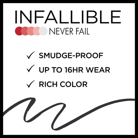 Makeup Infallible Never Fail Original Mechanical Pencil Eyeliner with Built in Sharpener, Black, 0.008 Oz., 2 Count