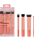 Real Techniques 4 Piece Face Base Makeup Brush Set, for Concealer, Foundation, Contour, & Setting Powder, Makeup Brushes for Blending & Buffing, & Sculpting, Travel Friendly, Gift Set, Cruelty-Free