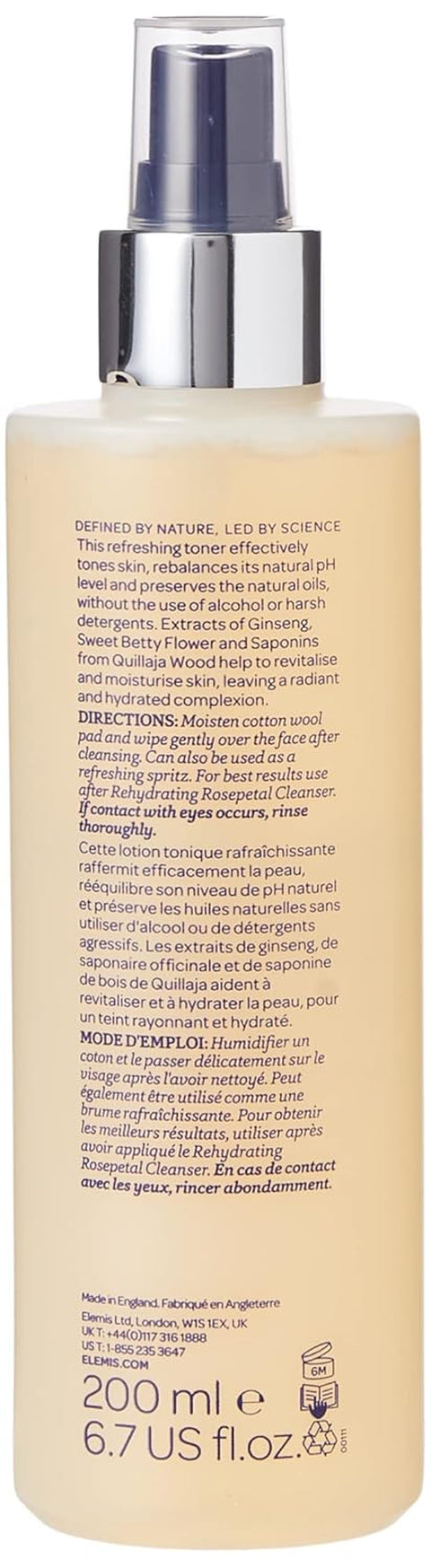 ELEMIS Rehydrating Ginseng Toner | Alcohol-Free Nourishing Facial Treatment Refreshes, Soothes, and Moisturizes Skin for a Radiant Complexion | 200 Ml