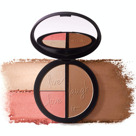 IT Cosmetics Your Most Beautiful You Anti-Aging Matte Radiance Luminizer & Brightening Blush Palette - with Hydrolyzed Collagen Silk Peptides