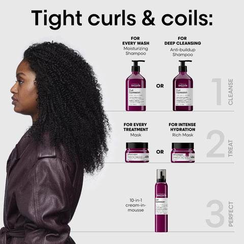 Curl Expression Moisturizing Shampoo | Hydrates & Detangles | for Curly & Coily Hair Types | Sulfate & Paraben Free | 16.907 Fl. Oz.