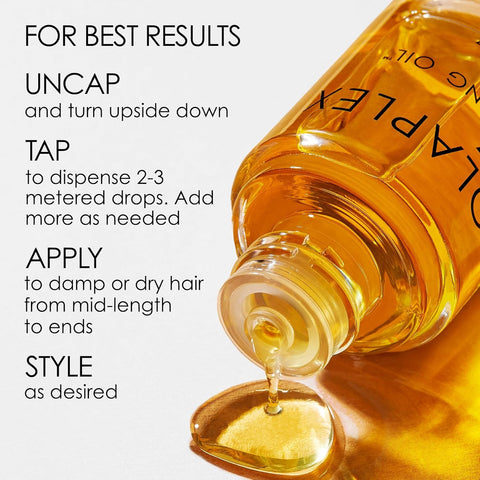 Olaplex No. 7 Bonding Oil, Concentrated High Shine Oil, Heat Protectant, Visibly Smooths & Softens Hair, Added Color Vibrancy, up to 72 Hour Frizz Control, for All Hair Types, 1 Fl Oz