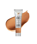 IT Cosmetics Your Skin but Better CC+ Cream Travel Size - Color Correcting Cream, Full-Coverage Foundation, Hydrating Serum & SPF 50+ Sunscreen - Natural Finish - 0.4 Fl Oz