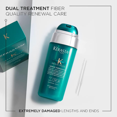 Kerastase Resistance Sérum Thérapiste Hair Serum | Strengthening Hair Serum & Heat Protectant | Dual Oil & Cream Mix | for Weak, Over-Processed and Damaged Hair | 1.01 Fl Oz