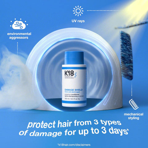 K18 Damage Shield Protective Conditioner, Protects Hair from Daily Damage, Improves Strength & Shine, 8.5 Fl Oz