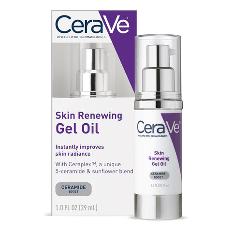 Cerave anti Aging Gel Serum for Face to Boost Hydration | with Ceramide Complex, Sunflower Oil, and Hyaluronic Acid | 1 Ounce