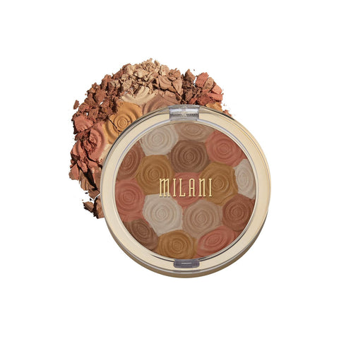 Milani Illuminating Face Powder - Amber Nectar (0.35 Ounce) Cruelty-Free Highlighter, Blush & Bronzer in One Compact to Shape, Contour & Highlight