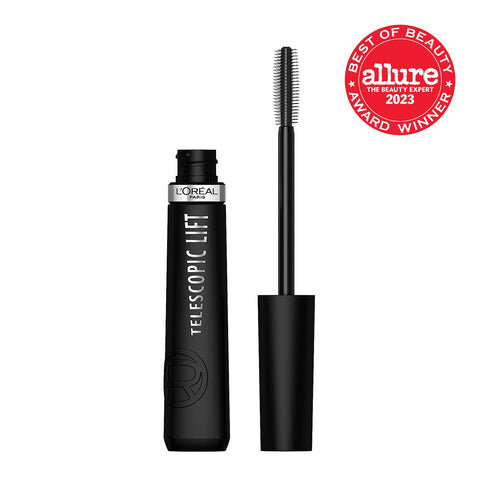 Telescopic Lift Mascara, Lengthening and Volumizing Eye Makeup, Lash Lift with up to 36HR Wear, Washable, Blackest Black, 0.33 Fl Oz