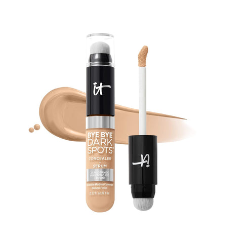 IT Cosmetics Bye Bye Dark Spots Concealer + Brightening Serum – 2% Niacinamide, Hyaluronic Acid & Caffeine - Medium Coverage, Natural Finish, All Skin Types - 0.22 Fl Oz