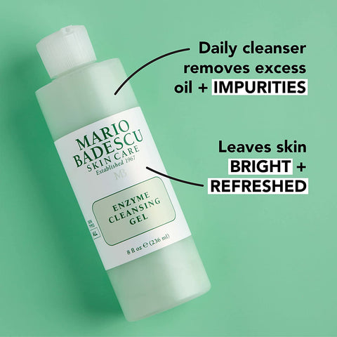 Mario Badescu Enzyme Cleansing Gel for All Skin Types, Oil-Free Face Wash with Grapefruit & Papaya Extract, Remove Excess Oil & Surface Impurities