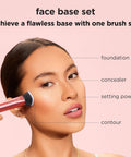 Real Techniques 4 Piece Face Base Makeup Brush Set, for Concealer, Foundation, Contour, & Setting Powder, Makeup Brushes for Blending & Buffing, & Sculpting, Travel Friendly, Gift Set, Cruelty-Free