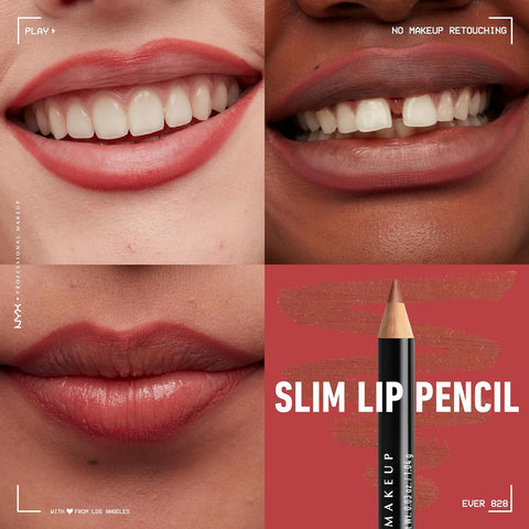 NYX PROFESSIONAL MAKEUP Slim Lip Pencil, Long-Lasting Creamy Lip Liner - Ever