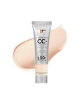 IT Cosmetics Your Skin but Better CC+ Cream Travel Size - Color Correcting Cream, Full-Coverage Foundation, Hydrating Serum & SPF 50+ Sunscreen - Natural Finish - 0.4 Fl Oz