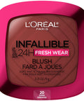 Infallible up to 24H Fresh Wear Soft Matte Blush, Blendable, Long-Lasting and Waterproof Cheek Make Up, Confident Pink 10, 0.31 Oz