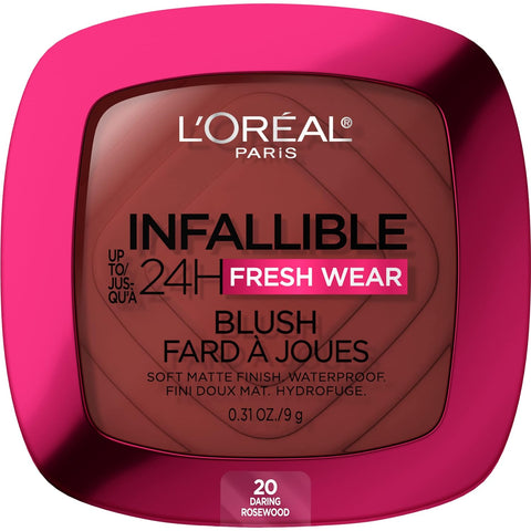 Infallible up to 24H Fresh Wear Soft Matte Blush, Blendable, Long-Lasting and Waterproof Cheek Make Up, Confident Pink 10, 0.31 Oz