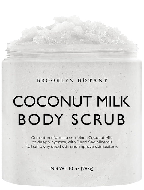 Brooklyn Botany Himalayan Salt Body Scrub - Moisturizing and Exfoliating Body, Face, Hand, Foot Scrub - Fights Stretch Marks, Fine Lines, Wrinkles - Great Gifts for Women & Men - 10 Oz