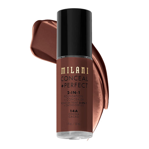 Milani Conceal + Perfect 2-In-1 Foundation + Concealer - Creamy Vanilla (1 Fl. Oz.) Cruelty-Free Liquid Foundation - Cover Under-Eye Circles, Blemishes & Skin Discoloration for a Flawless Complexion