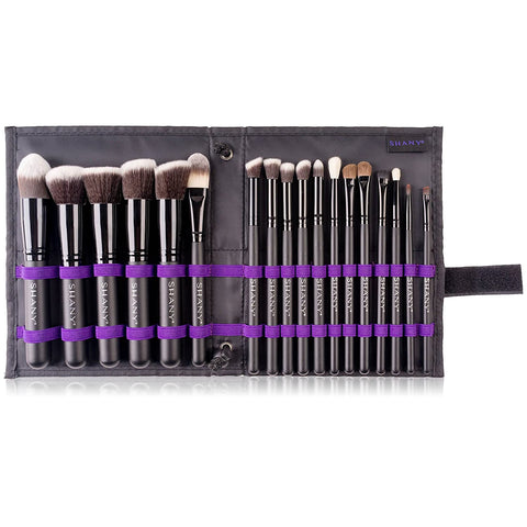 SHANY Makeup Brushes Artisan Easel Elite Cosmetics Make up Brush Set, Complete Kabuki Makeup Brush Set with Standing Convertible Makeup Brush Holder Storage - 18 Pcs