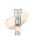 IT Cosmetics Your Skin but Better CC+ Cream Travel Size - Color Correcting Cream, Full-Coverage Foundation, Hydrating Serum & SPF 50+ Sunscreen - Natural Finish - 0.4 Fl Oz