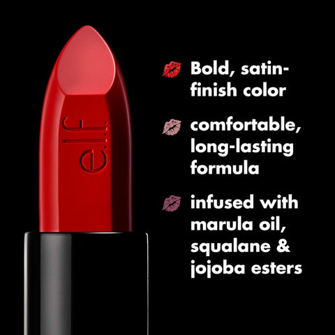 O Face Satin Lipstick, Richly Pigmented, Nourishing & Long-Lasting Creamy Lipstick, Infused with Jojoba, Vegan & Cruelty-Free, No Regrets