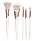 Ecotools Luxe Natural Elegance Professional Face Makeup & Foundation Brush Set, Premium Brush Kit for Face, Cheek, & Eye Makeup, Synthetic Makeup Brushes, Vegan & Cruelty-Free, 5 Piece Set