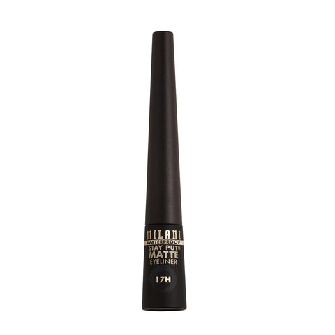 Milani Stay Put Matte Liquid Eyeliner - Black, Waterproof, 17H Wear, Cruelty-Free, Vegan, Smudgeproof, Long Lasting