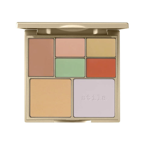 Stila Color Correcting Palette, Correct and Perfect All in One, Cream & Powder Face Makeup for Dark Circles, Redness, 0.45 Oz.