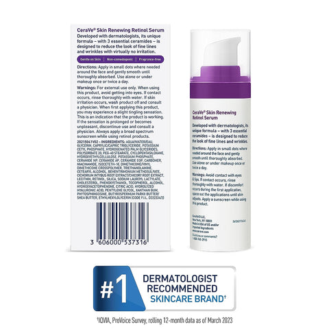 Cerave anti Aging Retinol Serum | Cream Serum for Smoothing Fine Lines and Skin Brightening | with Retinol, Hyaluronic Acid, Niacinamide, and Ceramides | 1 Ounce