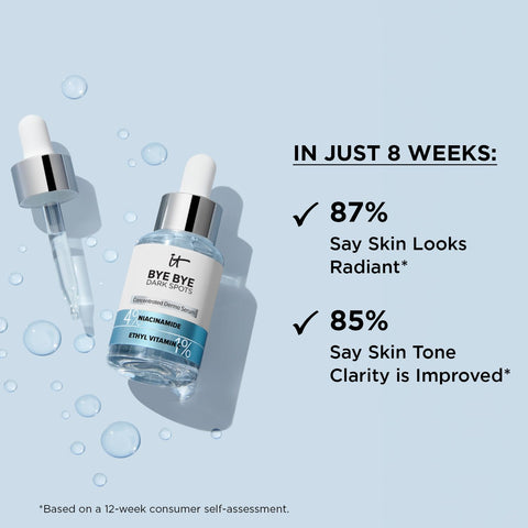 IT Cosmetics Bye Bye Dark Spots 4% Niacinamide Serum - Visibly Reduces Dark Spots & Improves Skin Clarity in 8 Weeks - with 1% Ethyl Vitamin C - for All Skin Types - 1 Fl Oz