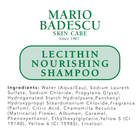 Mario Badescu Lecithin Nourishing Shampoo | Hydrating and Moisturizing Shampoo for Men & Women with Jojoba Oil & Lecithin | Helps Restore Dry, Damaged & Color-Treated Hair