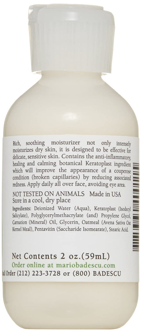 Mario Badescu Kera Face Moisturizer for Women and Men, Ideal Facial Moisturizer for Dry or Sensitive Skin, Oatmeal and Lemongrass Extract-Infused Moisturizer Face Cream, 2 Fl Oz