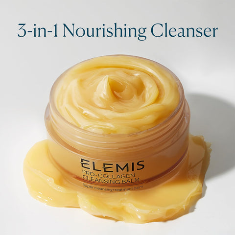 ELEMIS Pro-Collagen Cleansing Balm – 3-In-1 Facial Cleanser for All Skin Types, Daily Skincare to Soften, Deep Cleanse & Hydrate, Makeup Remover & Oil Cleanser for Face