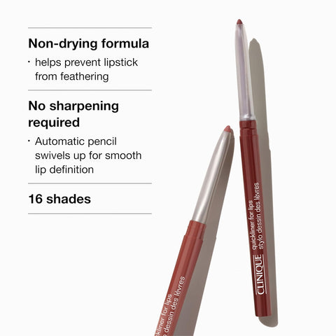 Clinique Long Lasting Quickliner Lip Liner | Non-Drying + No Sharpening, Crushed Berry