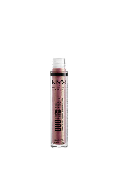 NYX PROFESSIONAL MAKEUP Duo Chromatic Lip Gloss - Spring It On, Sheer Deep Pink Base with Gold Duo Chrome