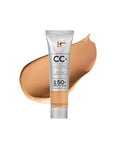 IT Cosmetics Your Skin but Better CC+ Cream Travel Size - Color Correcting Cream, Full-Coverage Foundation, Hydrating Serum & SPF 50+ Sunscreen - Natural Finish - 0.4 Fl Oz
