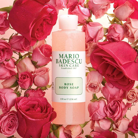 Mario Badescu Rose Body Soap | for a Pampered, Refreshed, and Hydrated Skin | Scented with the Sweetest Hint of Floral | Shower Gel for Daily Use | 8 Fl. Oz.