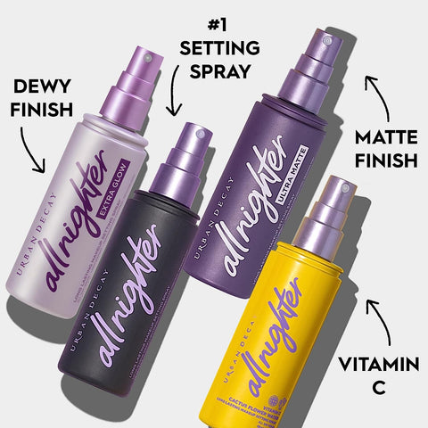 Urban Decay All Nighter Waterproof Makeup Setting Spray for Face, Long-Lasting, Award-Winning Finishing Spray for Smudge-Proof & Transfer-Resistant Makeup, 16 HR Wear, Oil-Free, Natural Finish, Vegan