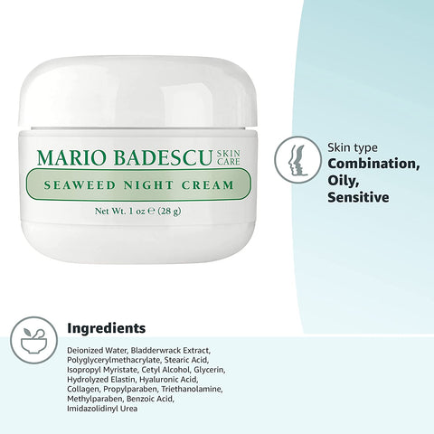 Mario Badescu Night Cream for Face, Ultra-Rich Overnight anti Aging Cream, Infused with Vitamins, Minerals and Antioxidant