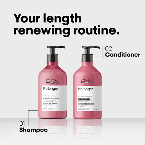 Pro Longer Thickening Conditioner | Reduces Breakage & Appearance of Split Ends| Adds Volume & Shine | for Thin & Fine Hair Types | 16.9 Fl. Oz.