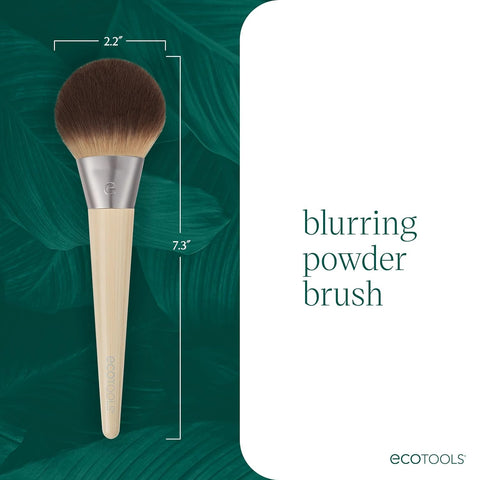 Ecotools Blurring Powder Makeup Brush, for Loose & Pressed Powder, Large Makeup Brush for All-Over Application, Fluffy, Synthetic Bristles, Eco Friendly, Cruelty-Free, & Vegan, 1 Count