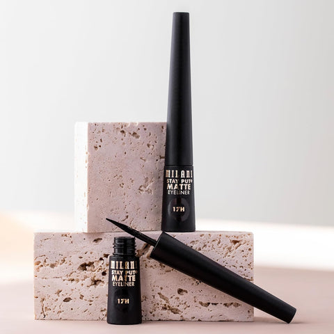 Milani Stay Put Matte Liquid Eyeliner - Black, Waterproof, 17H Wear, Cruelty-Free, Vegan, Smudgeproof, Long Lasting