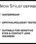 Makeup Brow Stylist Definer Waterproof Eyebrow Pencil, Ultra-Fine Mechanical Pencil, Draws Tiny Brow Hairs and Fills in Sparse Areas and Gaps, Dark Brunette, 0.003 Ounce (Pack of 1)