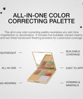 Stila Color Correcting Palette, Correct and Perfect All in One, Cream & Powder Face Makeup for Dark Circles, Redness, 0.45 Oz.