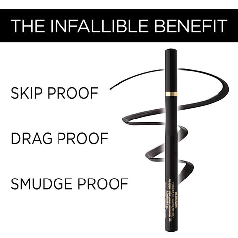 Makeup Infallible Super Slim Long-Lasting Liquid Eyeliner, Ultra-Fine Felt Tip, Quick Drying Formula, Glides on Smoothly, Brown, Pack of 2