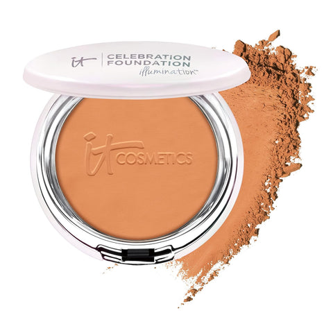 IT Cosmetics Celebration Foundation Illumination - Full-Coverage, Anti-Aging Powder Foundation - Blurs Pores, Wrinkles & Imperfections - 0.3 Oz