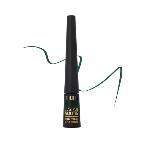 Milani Stay Put Matte Liquid Eyeliner - Black, Waterproof, 17H Wear, Cruelty-Free, Vegan, Smudgeproof, Long Lasting