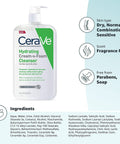 Cerave Hydrating Cream to Foam Cleanser | Makeup Remover Face Wash for Dry Skin | Foaming Facial Cleanser with Hyaluronic Acid | Normal to Dry Skin | Fragrance Free & Non Comedogenic | 19 Fluid Ounce