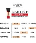 K1828700 Infallible Pro-Matte Liquid Longwear Foundation Makeup, 102 Shell Beige, 1 Fl; Oz.