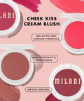 Milani Cheek Kiss Cream Blush- Cream to Gel Blush for Cheek and Lip Tint