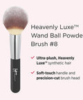 IT Cosmetics Heavenly Luxe Wand Ball Powder Brush #8 - for Face Powder Foundation - Poreless, Flawless Application - Soft Bristles